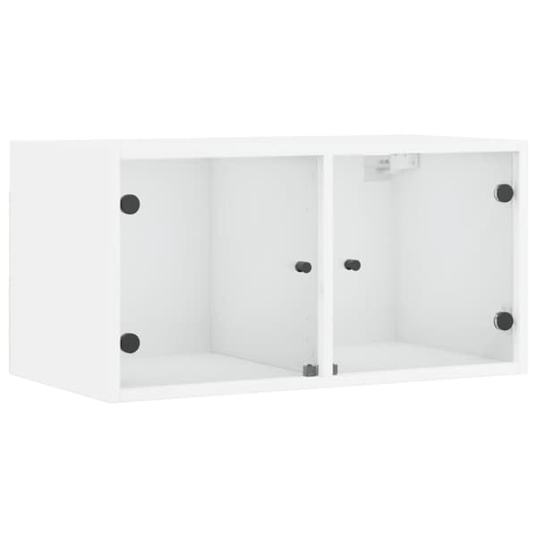 vidaXL Sideskap med glassdører hvit 68,5x37x35 cm