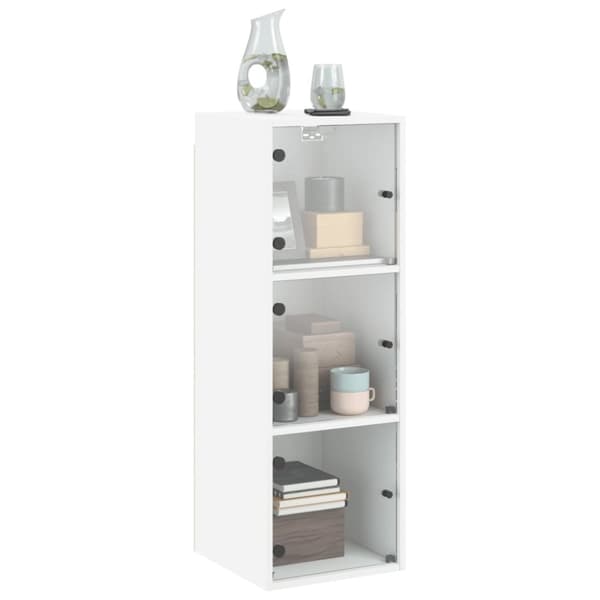 vidaXL vægskab med glaslåger 35x37x100 cm hvid
