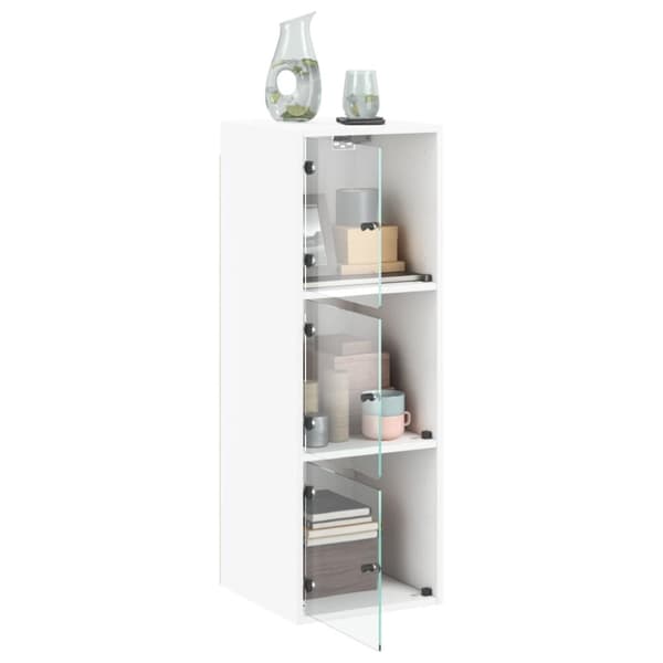 vidaXL vægskab med glaslåger 35x37x100 cm hvid