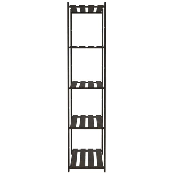 opbevaringsreol 5 hylder 80x38x170 cm massivt fyrretræ sort