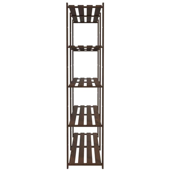opbevaringsreol 5 hylder 170x38x170 cm massivt fyrretræ brun