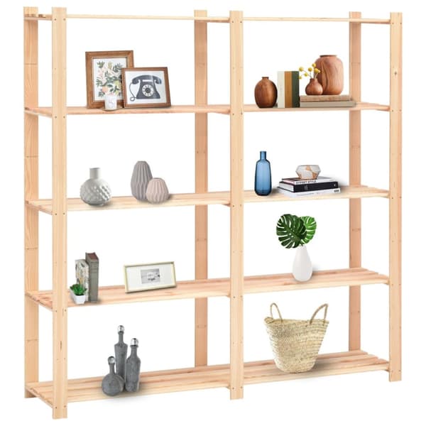 Förvaringshylla 5 hyllplan 170x38x170 massiv furu 500 kg
