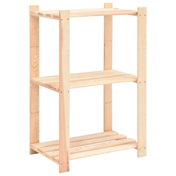 3-kerroksinen varastohylly 60x38x90 cm täysi mänty 150 kg