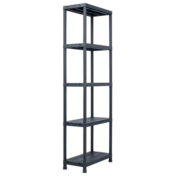 opbevaringsreoler 5 stk. 125 kg 60 x 30 x 180 cm plastik sort