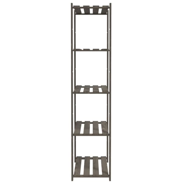 opbevaringsreol 5 hylder 80x38x170 cm massivt fyrretræ grå