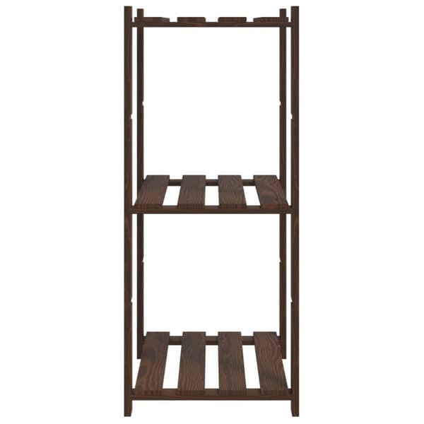 opbevaringsreol 3 hylder 60x38x90 cm massivt fyrretræ brun