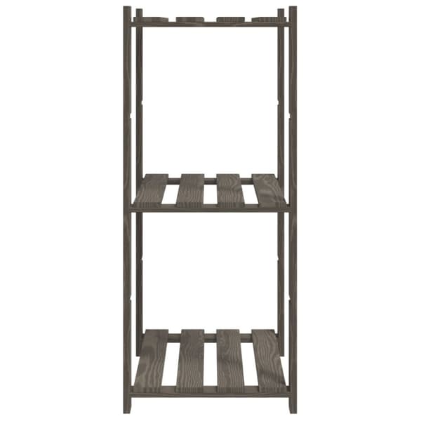 opbevaringsreol 3 hylder 60x38x90 cm massivt fyrretræ grå