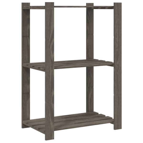 opbevaringsreol 3 hylder 60x38x90 cm massivt fyrretræ grå