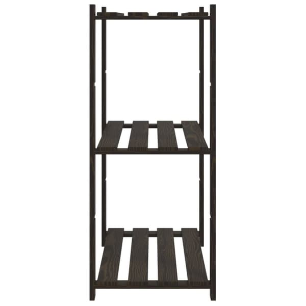 opbevaringsreol 3 hylder 80x38x90 cm massivt fyrretræ sort