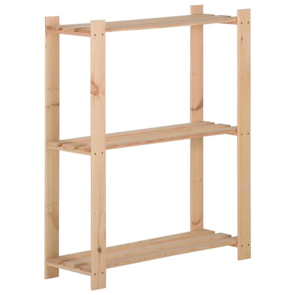 opbevaringsreol i 3 niveauer 60x28,5x90 cm massivt fyrretræ