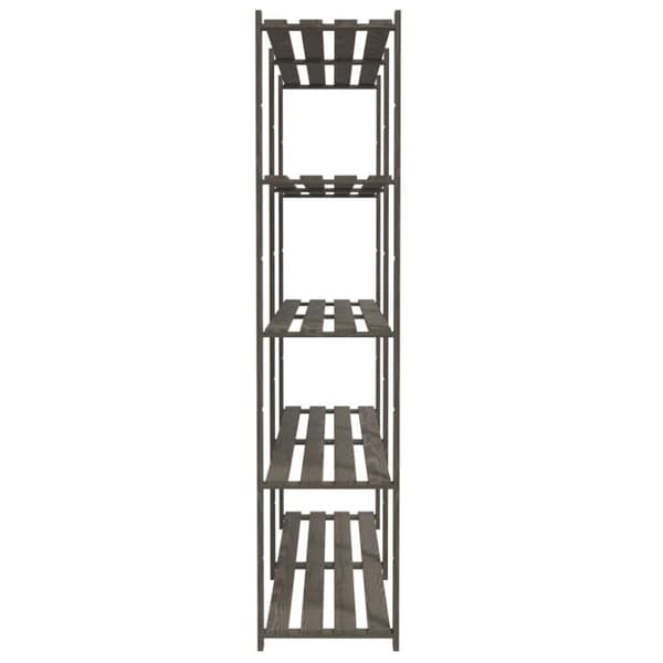 opbevaringsreol 5 hylder 70x38x170 cm massivt fyrretræ grå