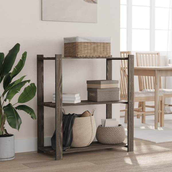 3-kerroksinen Varastohylly 80x38x90 cm täysi mänty