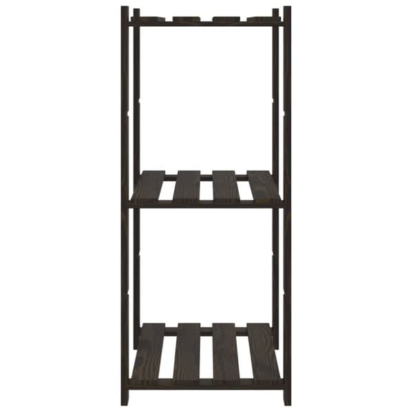 opbevaringsreol 3 hylder 60x38x90 cm massivt fyrretræ sort