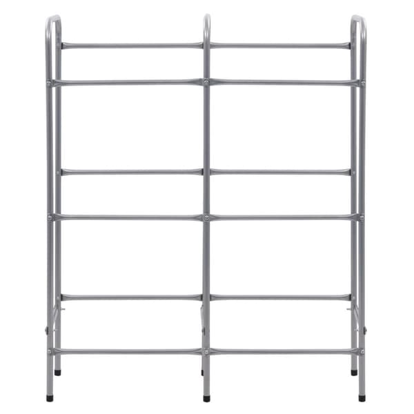 opbevaringsstativ til 6 kasser 96x33x116 cm stål sølvfarvet