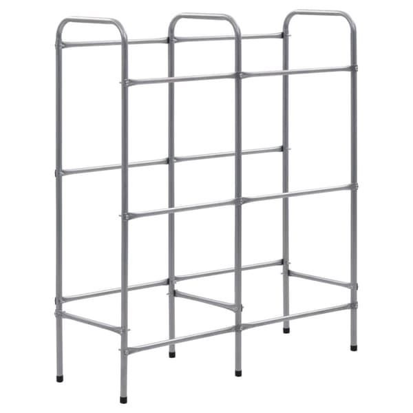 opbevaringsstativ til 6 kasser 96x33x116 cm stål sølvfarvet