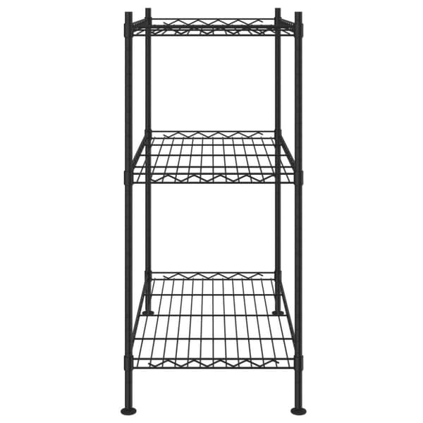 opbevaringsstativ med 3 hylder 60x35x76 cm 150 kg sort