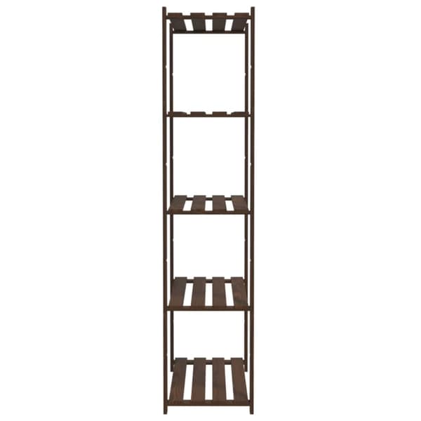 opbevaringsreol 5 hylder 80x38x170 cm massivt fyrretræ brun