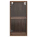 Miniatyrbilde 5 av 11: vidaXL Sideskap med glassdører brun eik 35x37x68,5 cm