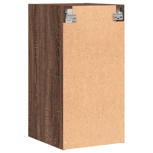 vidaXL Sideskap med glassdører brun eik 35x37x68,5 cm