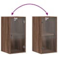 Miniatyrbilde 8 av 11: vidaXL Sideskap med glassdører brun eik 35x37x68,5 cm