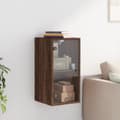 Miniatyrbilde 2 av 11: vidaXL Sideskap med glassdører brun eik 35x37x68,5 cm