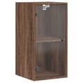 Miniatyrbilde 1 av 11: vidaXL Sideskap med glassdører brun eik 35x37x68,5 cm