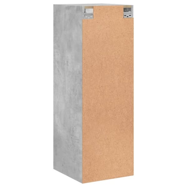 vidaXL Seinäkaappi lasiovilla betoninharmaa 35x37x100 cm