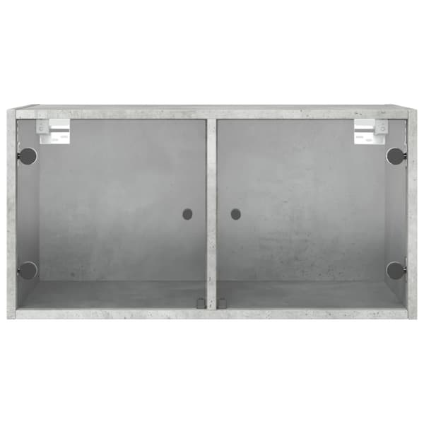 vidaXL vægskab med glaslåger 68,5x37x35 cm betongrå