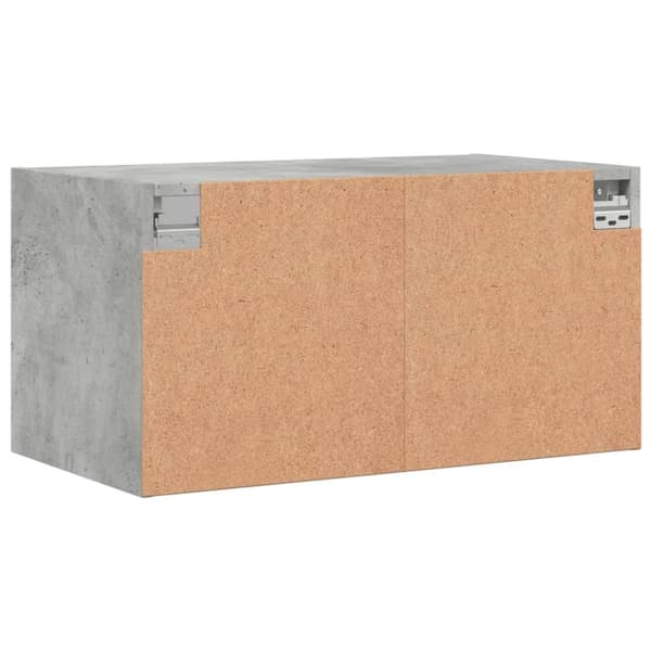vidaXL vægskab med glaslåger 68,5x37x35 cm betongrå