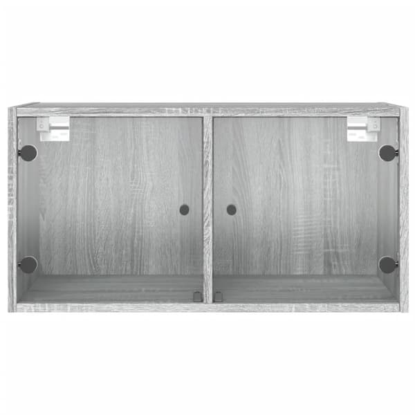vidaXL vægskabe med glaslåger 2 stk. 68,5x37x35 cm grå sonoma-eg