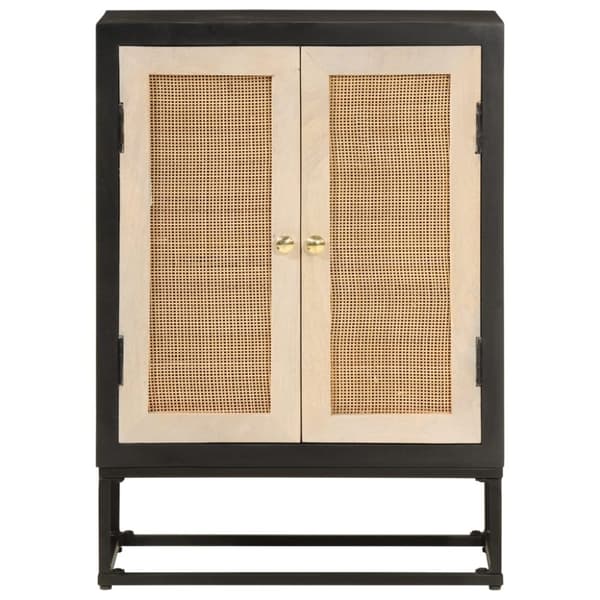 vidaXL skænk 55x30x76 cm massivt mangotræ og jern sort