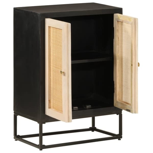 vidaXL skænk 55x30x76 cm massivt mangotræ og jern sort