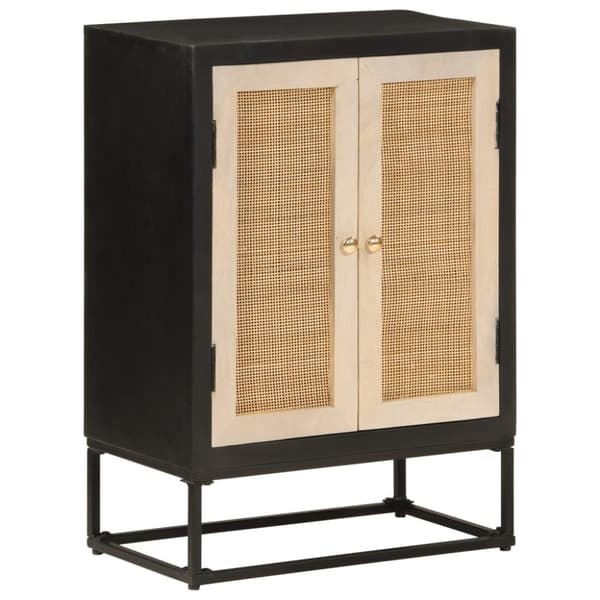 vidaXL skænk 55x30x76 cm massivt mangotræ og jern sort