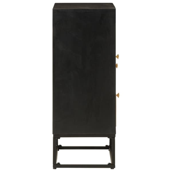 vidaXL Skänk svart 55x30x76 cm massivt mangoträ och järn