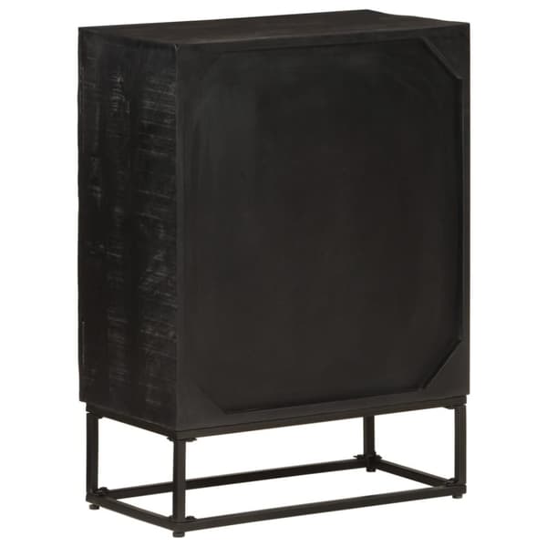 vidaXL Skjenk svart 55x30x76 cm heltre mango og jern