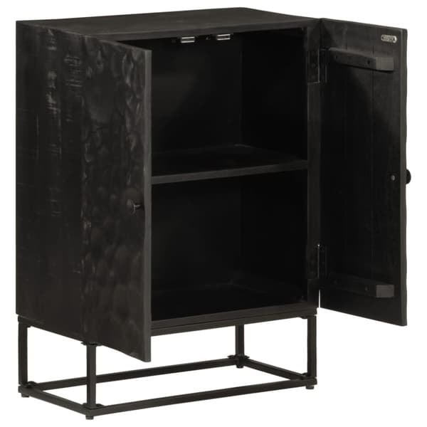 vidaXL Skjenk svart 55x30x76 cm heltre mango og jern