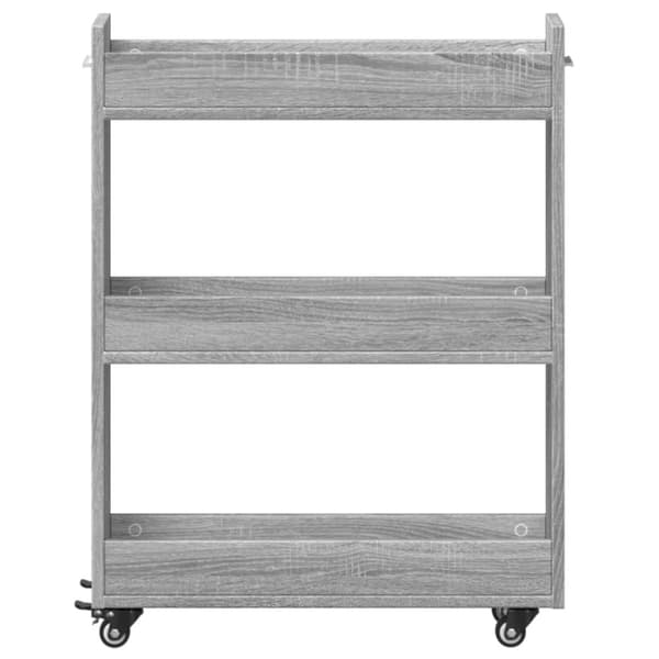 vidaXL Kaappi pyörillä harmaa Sonoma 60x22x79 cm tekninen puu