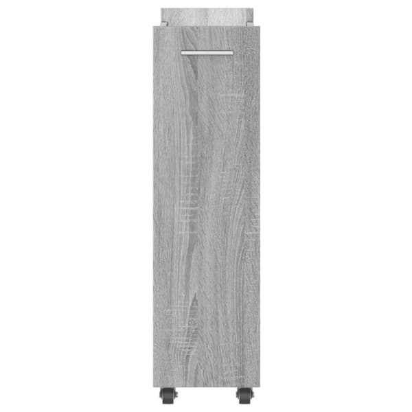 vidaXL Kaappi pyörillä harmaa Sonoma 60x22x79 cm tekninen puu
