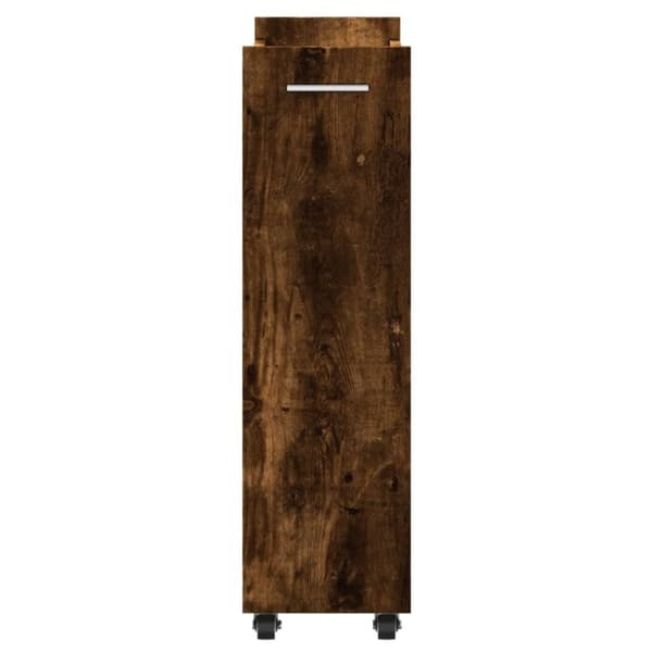 vidaXL Skåp med hjul rökfärgad ek 60x22x79 cm konstruerat trä