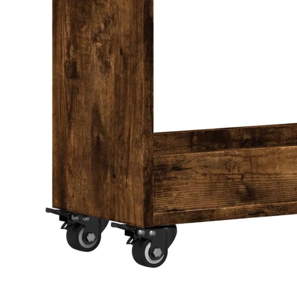 vidaXL Skåp med hjul rökfärgad ek 60x22x79 cm konstruerat trä