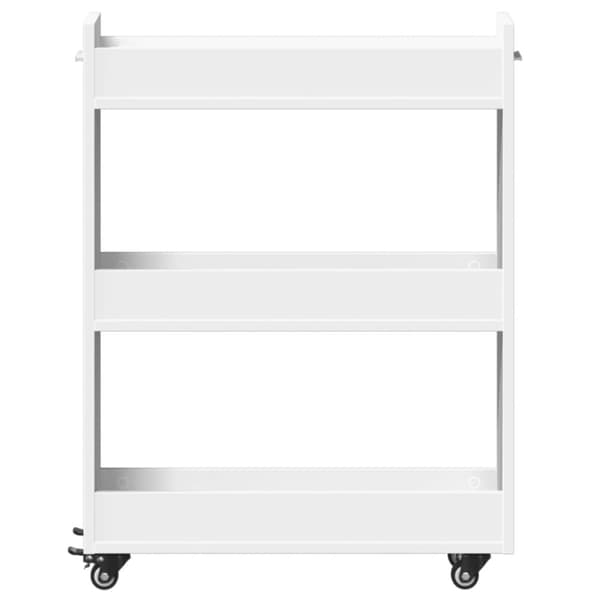 vidaXL skab med hjul 60x22x79 cm konstrueret træ hvid