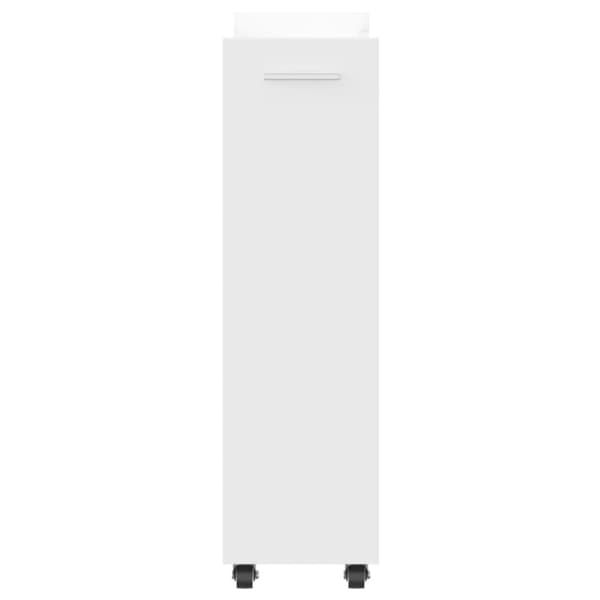 vidaXL Sidebord med hjul hvit 60x22x79 cm konstruert tre