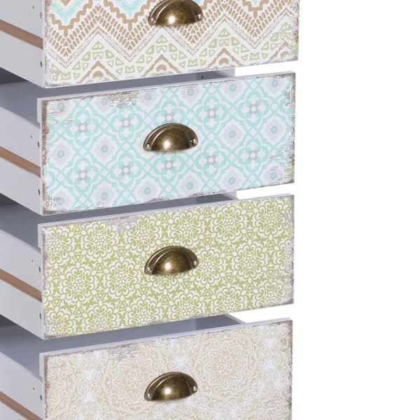 Rootz kommode - Siedeboard - Kommoder - Moderne design - 5 skuffer - Opbevaringsskab - Fyrretræ - Flerfarvet - 46L x 34W x 97,5H cm