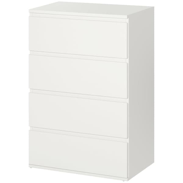 Rootz Dresser - Lipasto - Senkki - Lipasto - Kiiltävä - 4 laatikkoa - Valkoinen - 55 cm X 33 cm X 80 cm