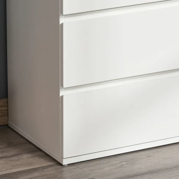 Rootz Dresser - Lipasto - Senkki - Lipasto - Kiiltävä - 4 laatikkoa - Valkoinen - 55 cm X 33 cm X 80 cm