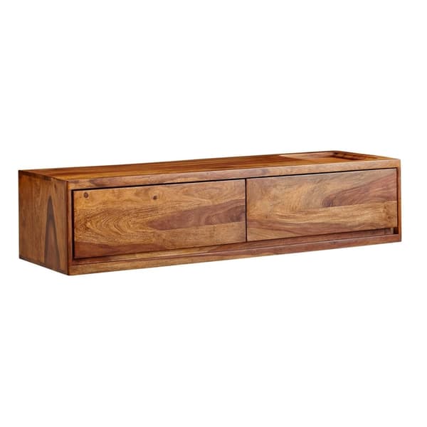 Rootz Modern TV Underskab - Lowboard - Underholdningscenter - Håndlavet - Sheesham Wood - 108cm x 25cm x 34cm - Fjernbetjeningsopbevaring - Rummelige