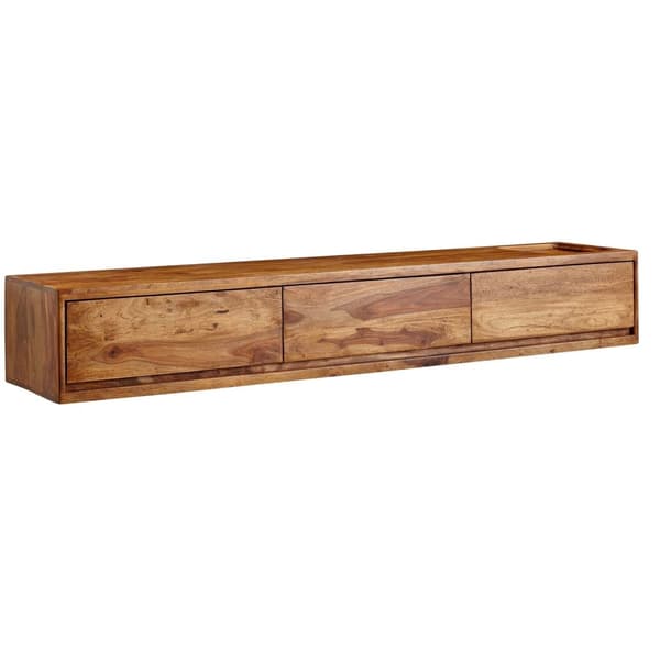 Rootz Modern Design TV-pohjakaappi - Lowboard - Viihdekeskus - Käsintehty - Sheesham Wood - 160cm x 25cm x 35cm - Kaukosäätimen säilytystila - Kolme l