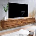 Pikkukuva 2 / 7: Rootz Modern Design TV-pohjakaappi - Lowboard - Viihdekeskus - Käsintehty - Sheesham Wood - 160cm x 25cm x 35cm - Kaukosäätimen säilytystila - Kolme l