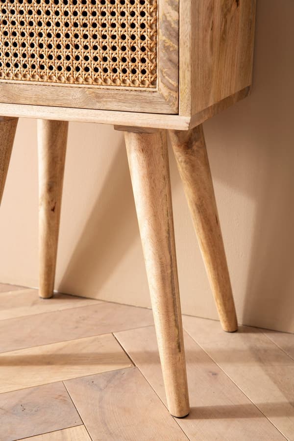 Rootz Modern Sängbord - Nattduksbord - Låda Nattduksbord - Wienfläta - Naturträ ådring - Handgjord - Unik - Avtagbar låda - Anti-Slip-kuddar - Boxspri