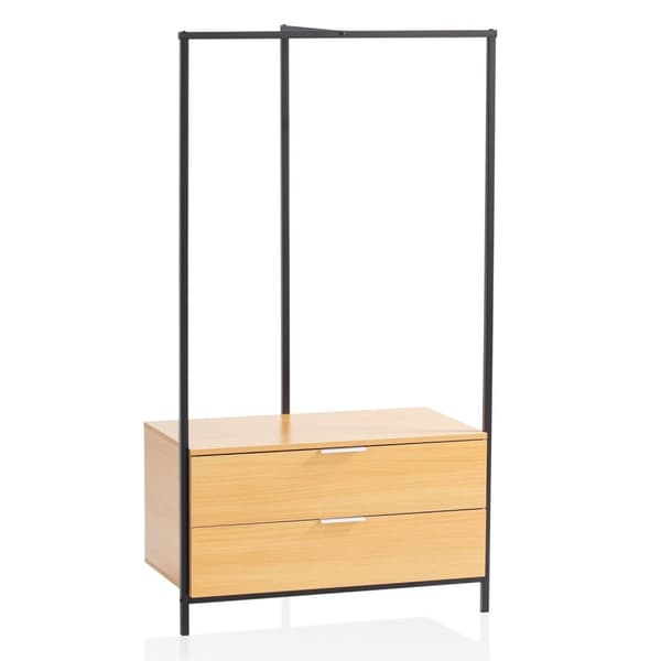 Rootz Modern Garderobe - Tøjskab - Skab - Eg-dekor - Tøjstang - Kommode - Praktisk opbevaring - Ridsefast - Vandafvisende - 85cm x 152cm x 44cm